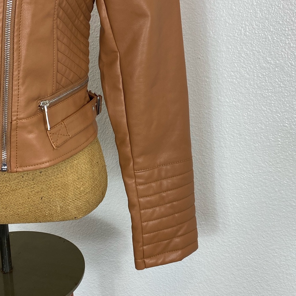 Azalea Wang Faux Leather Biker Jacket L Crop Quilted Detail Nordstrom Rack NWT - Picture 4 of 12
